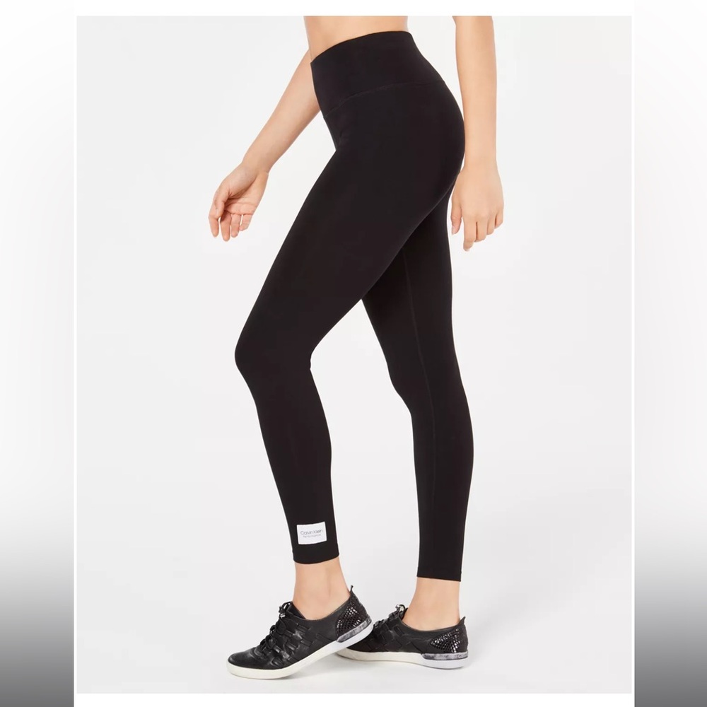 Calvin Klein Performance High Rise Logo 7/8 Length Black Leggings